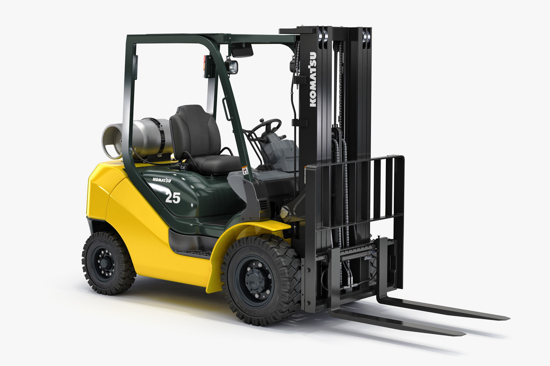 Forklift Komatsu BX50 Rigged 3D model_11