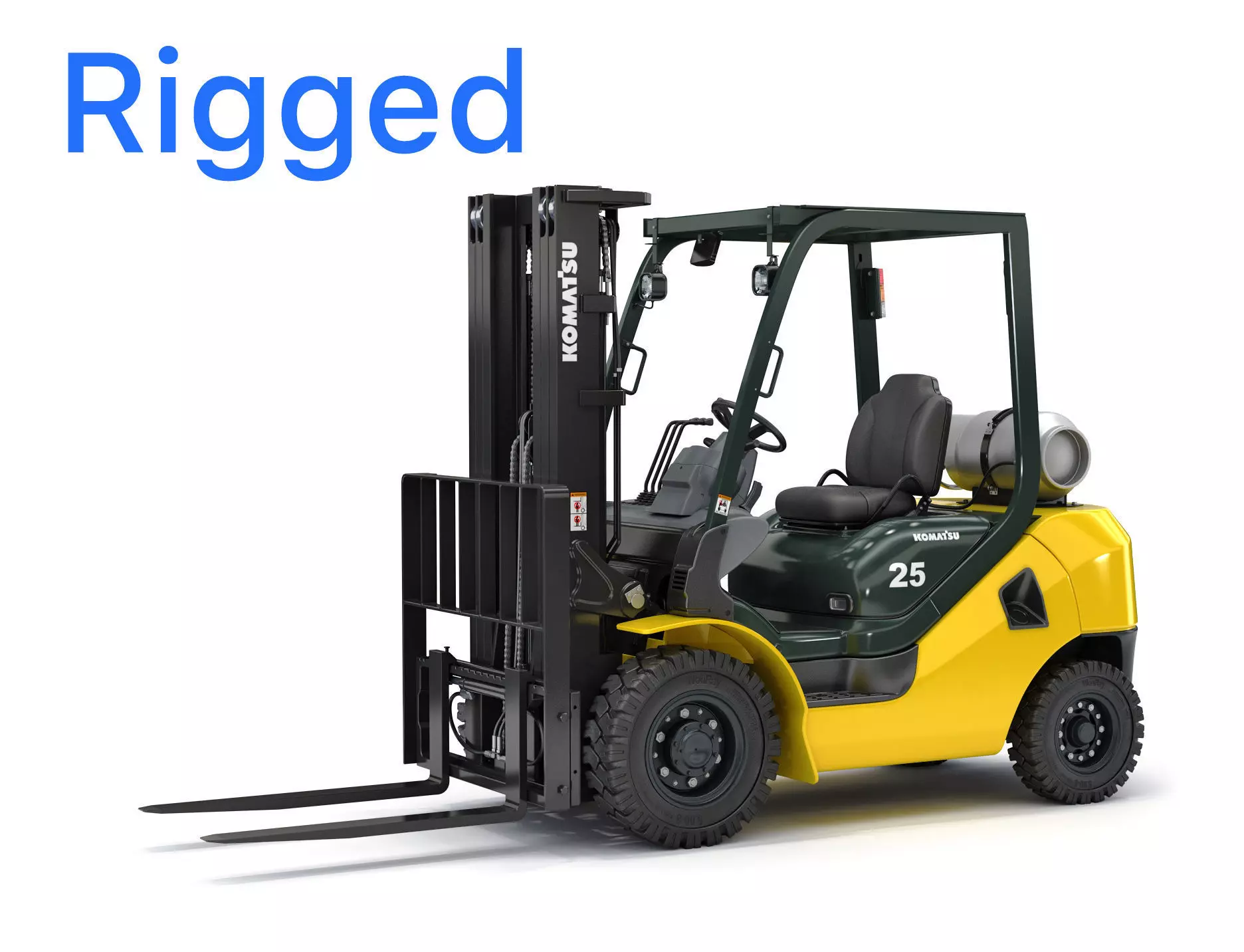 Forklift Komatsu BX50 Rigged 3D model_0