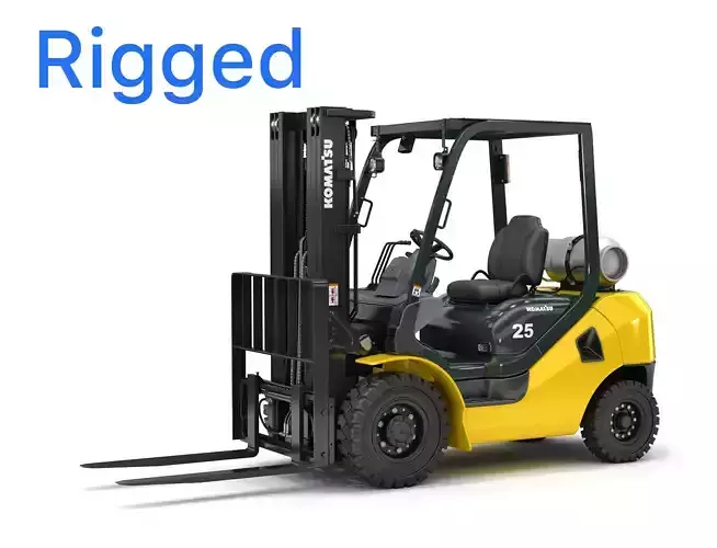 Forklift Komatsu BX50 Rigged 3D model