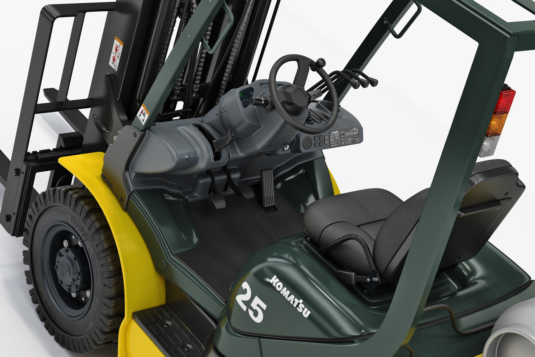 Forklift Komatsu BX50 Rigged 3D model_15