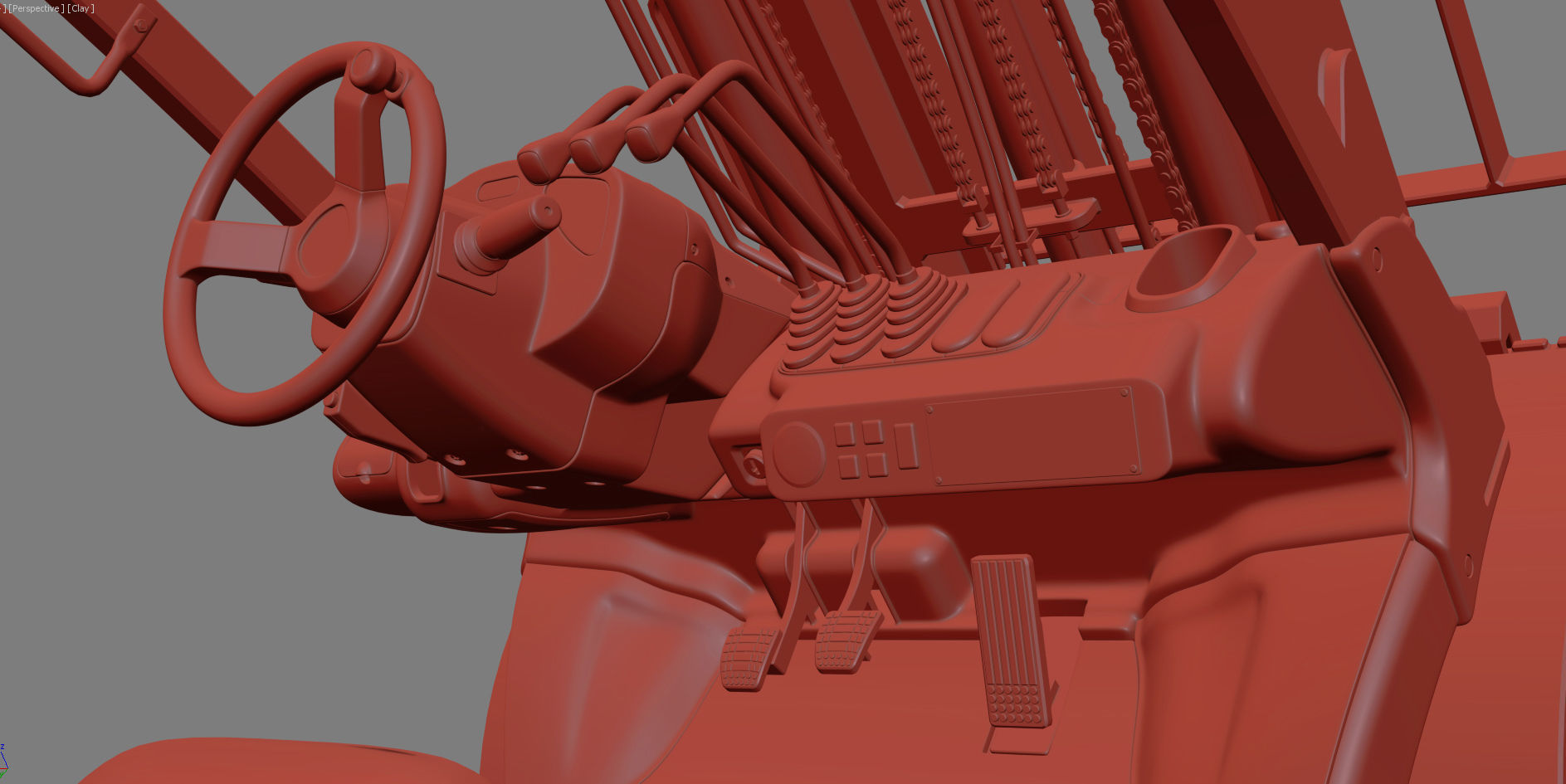 Forklift Komatsu BX50 Rigged 3D model_30