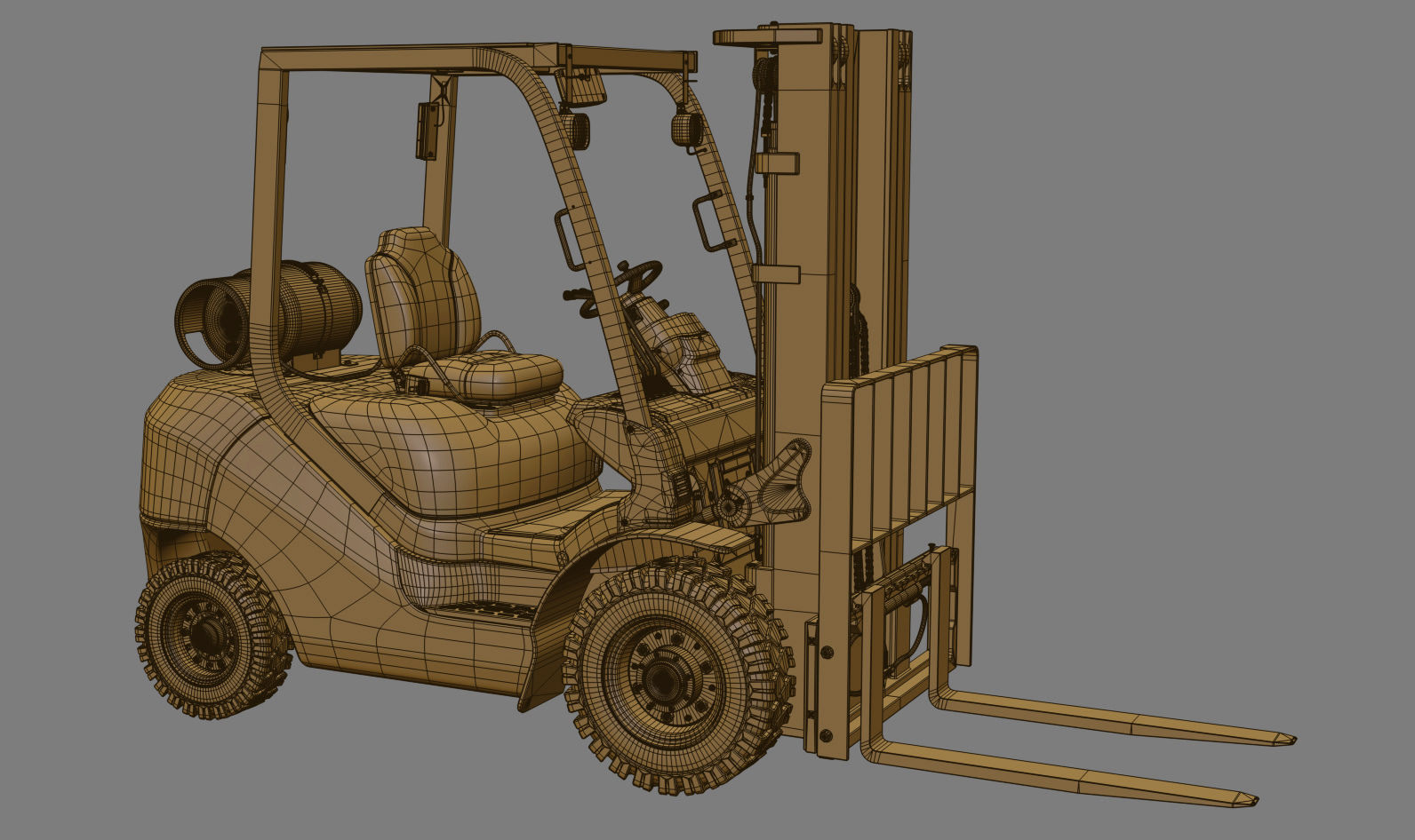Forklift Komatsu BX50 Rigged 3D model_25