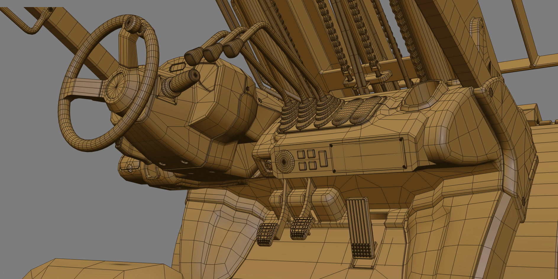 Forklift Komatsu BX50 Rigged 3D model_31