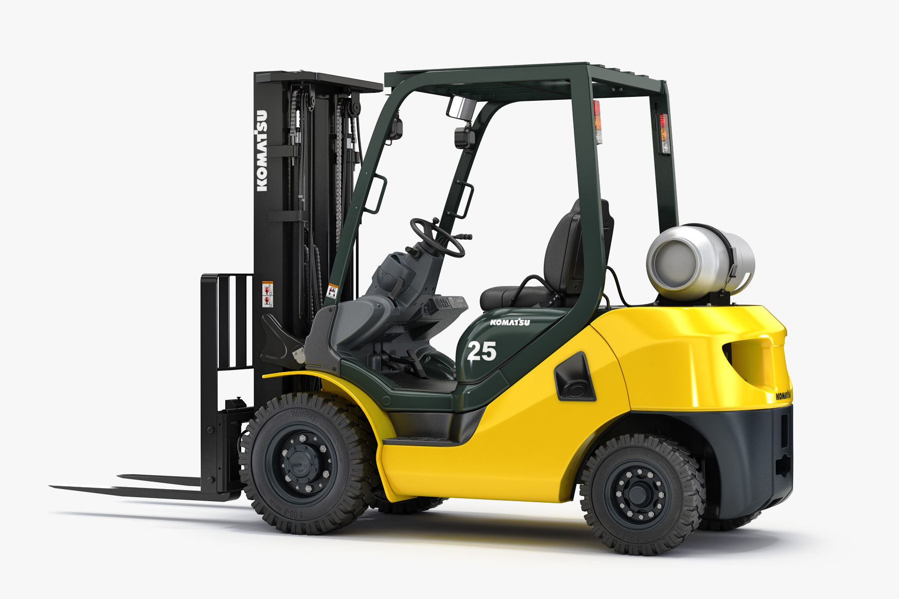 Forklift Komatsu BX50 Rigged 3D model_5