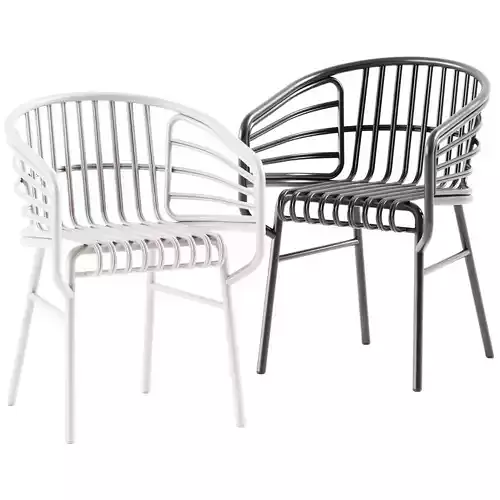 RAPHIA ALLUMINIO chair with armrests by Casamania and Horm 3D model