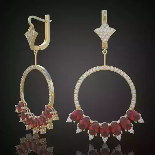 Earring 3D model 3D printable model 0045-11