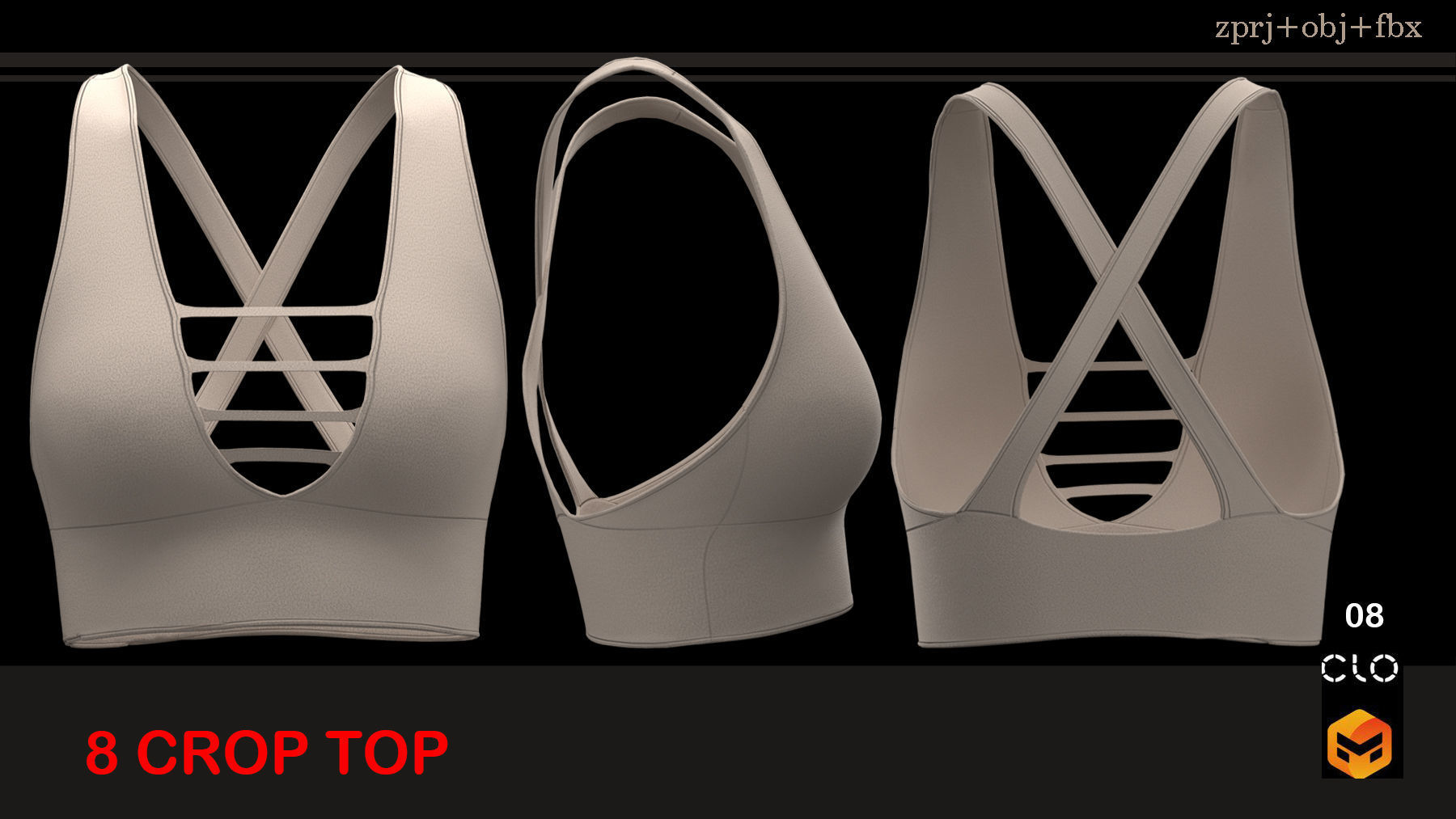 8 CROP TOP SETS 3D model_8