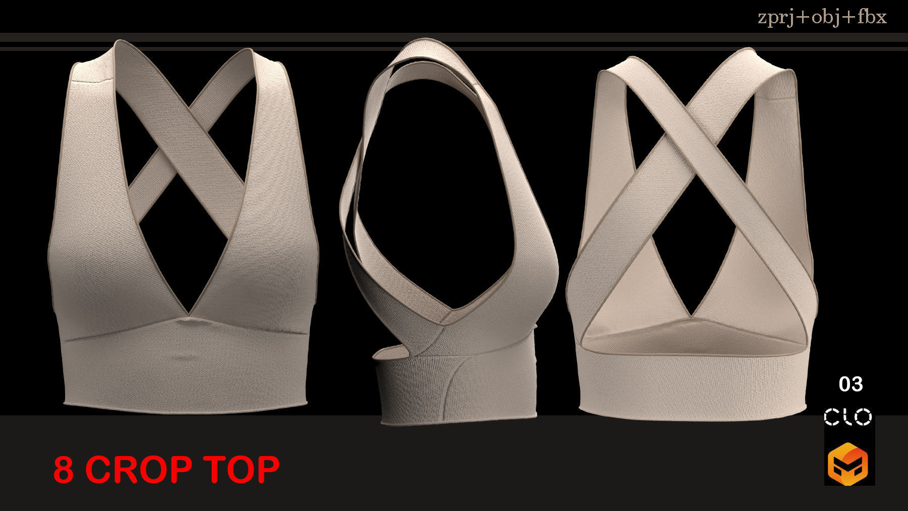 8 CROP TOP SETS 3D model_3