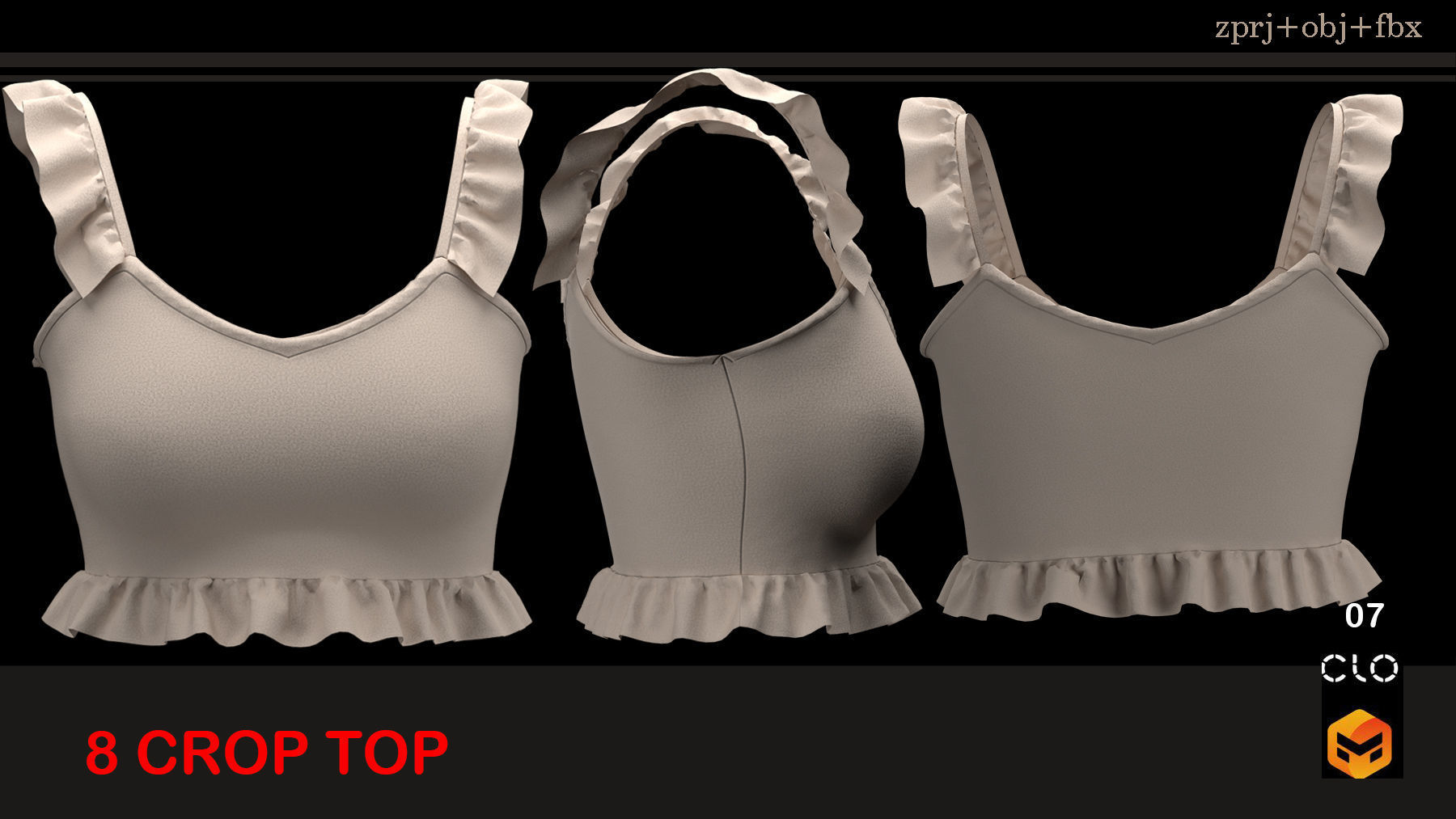 8 CROP TOP SETS 3D model_7