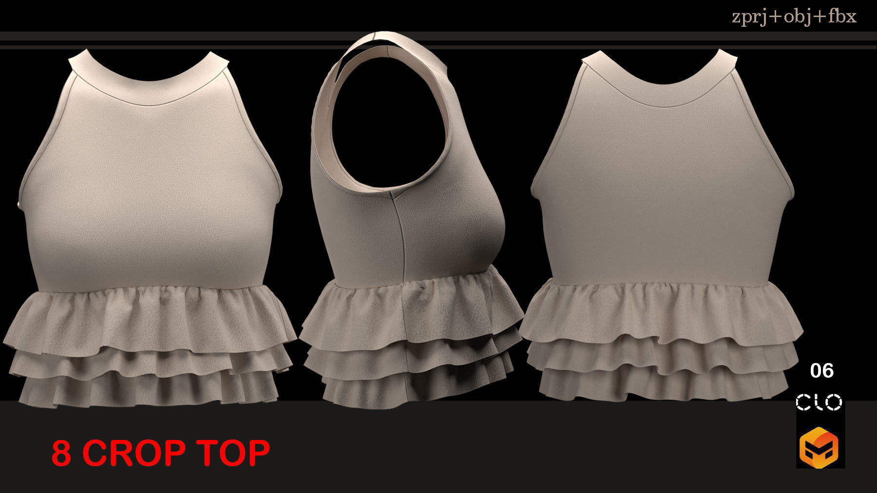 8 CROP TOP SETS 3D model_6