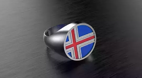 Iceland Fana Ring Kingdom of Iceland 3D print model