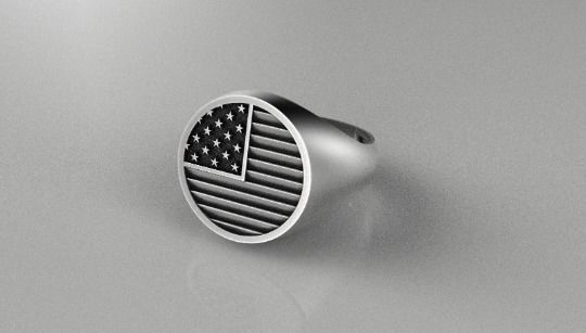 United States of America Sterling  US Flag 3D print model_1