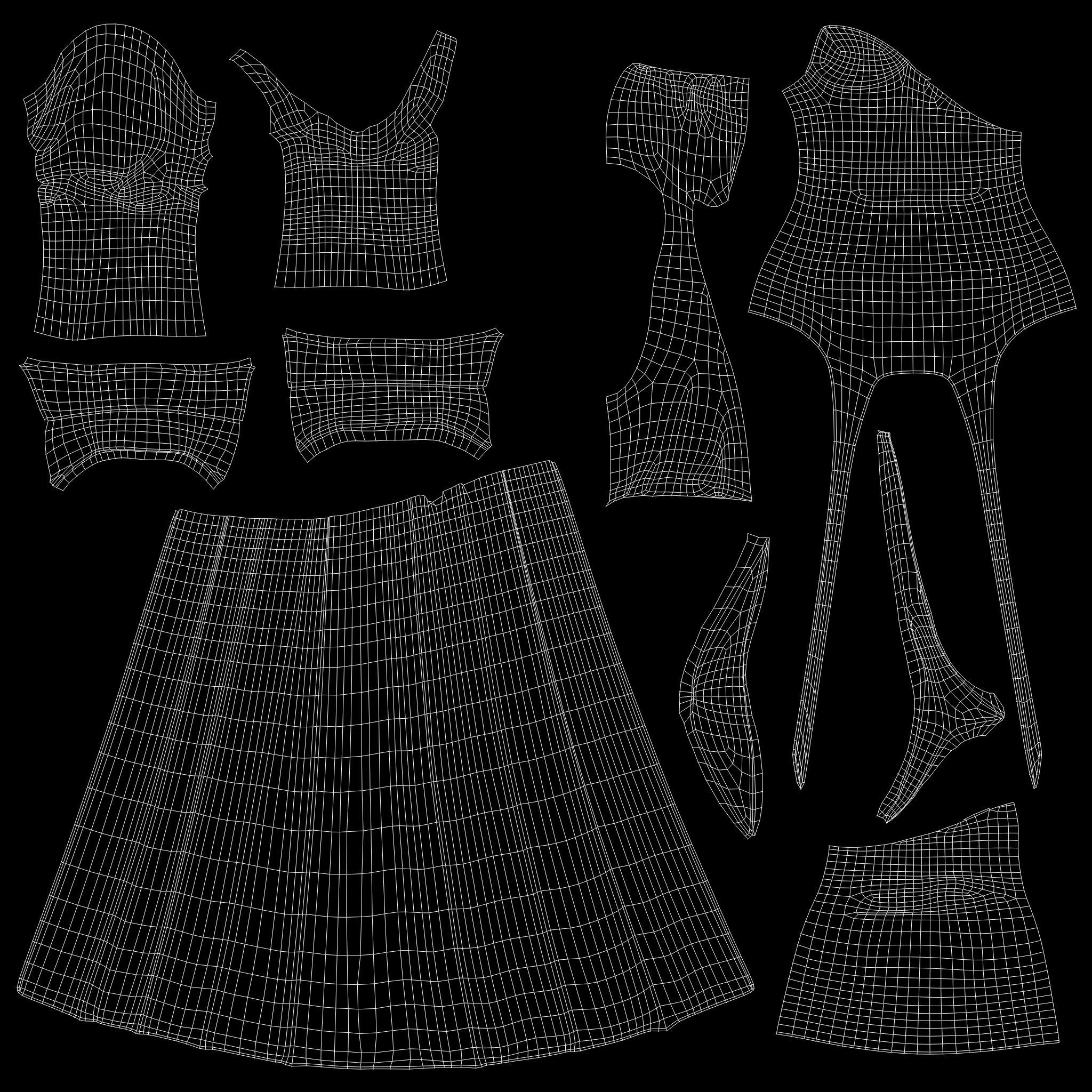 Female Fashion Diva Outfit Low-poly 3D model_14
