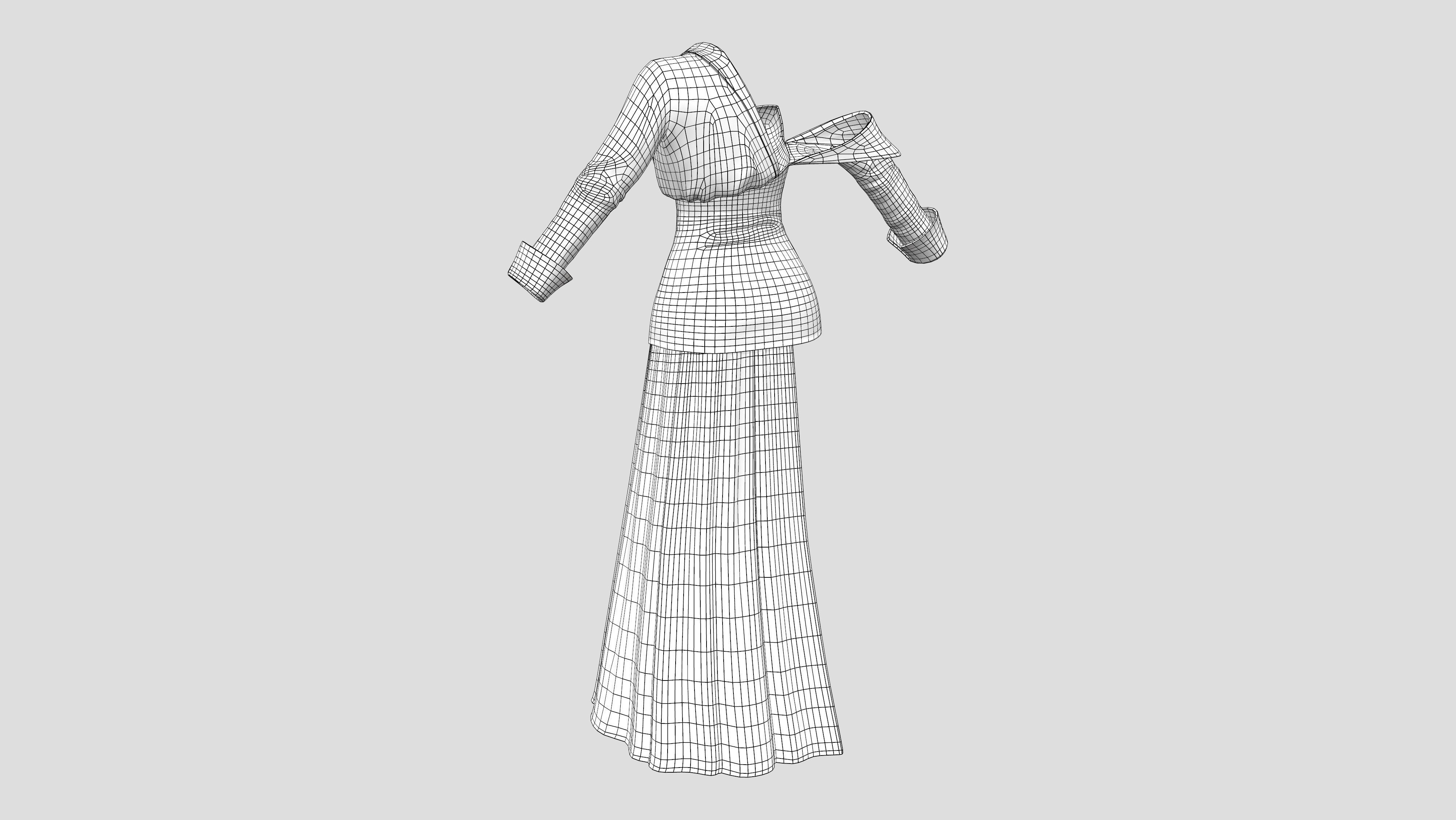 Female Fashion Diva Outfit Low-poly 3D model_8