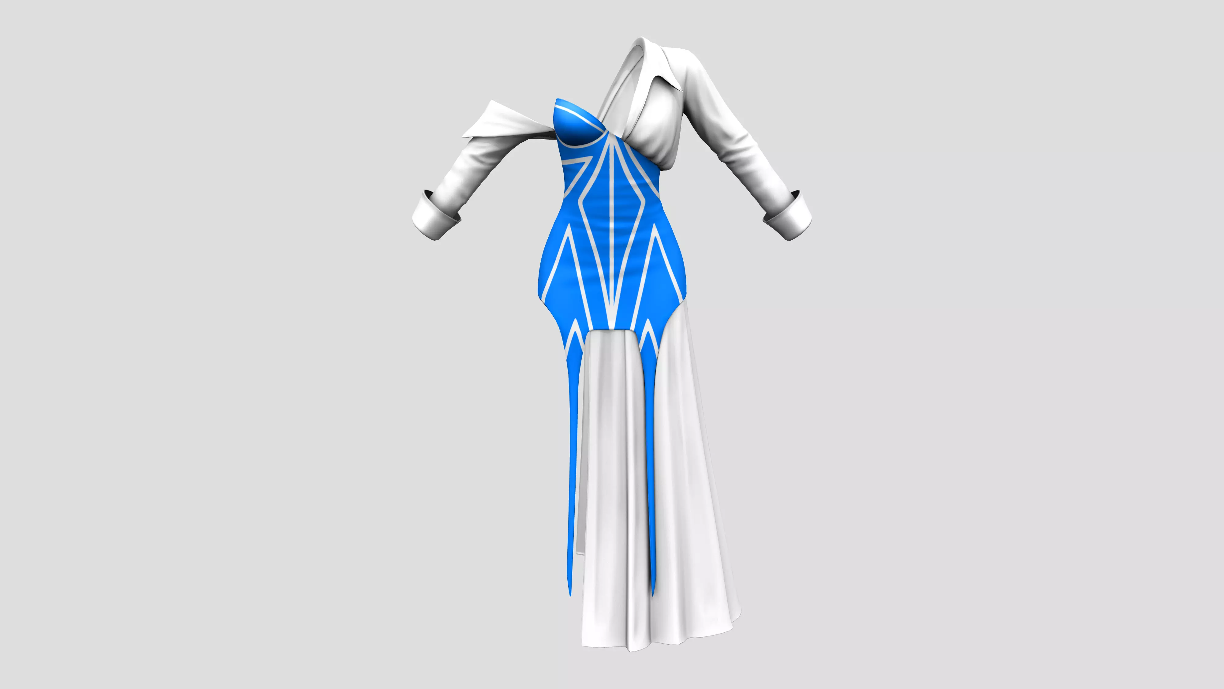 Female Fashion Diva Outfit Low-poly 3D model_0