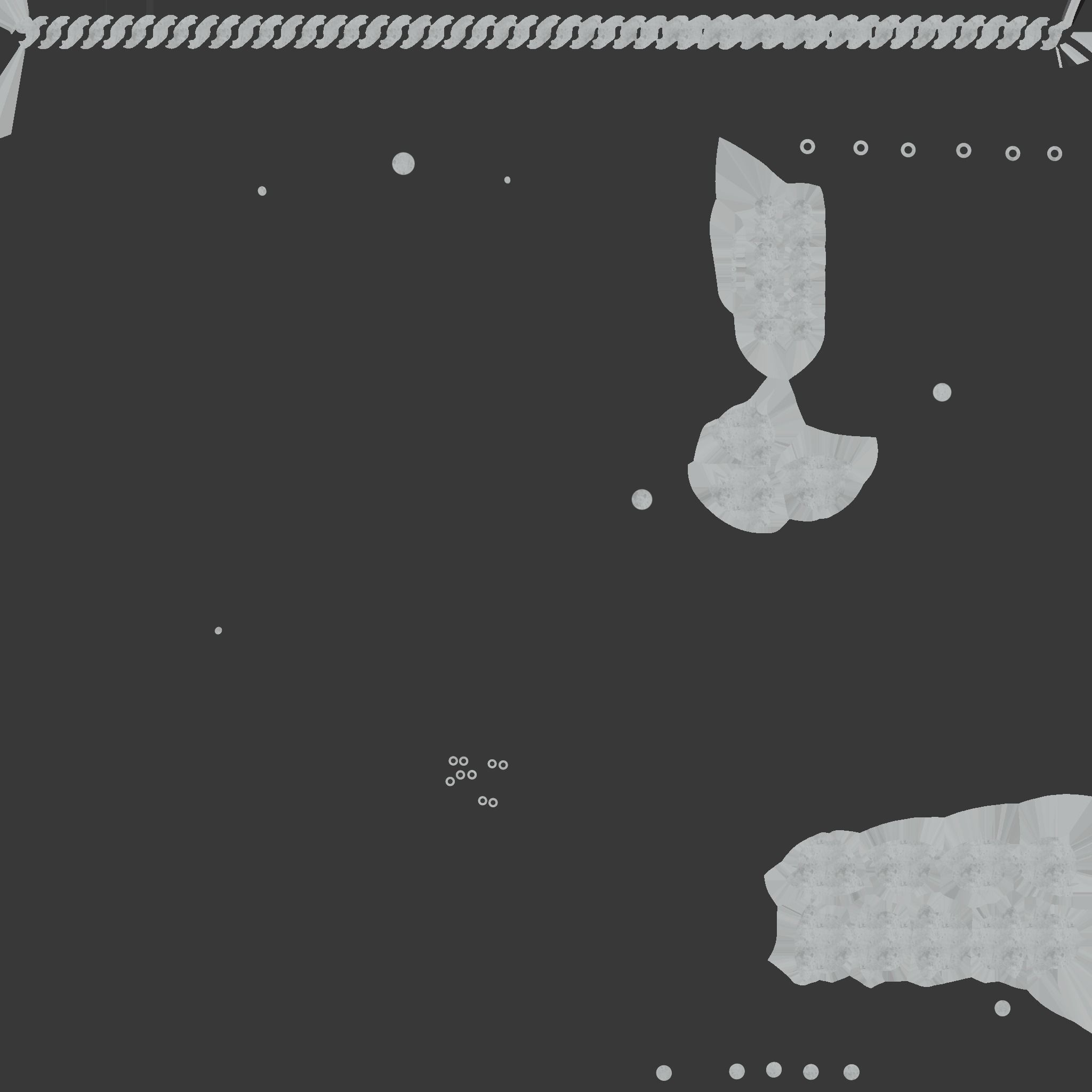 Chains and Rivets Decorated Black Torn Shorts Low-poly 3D model_11