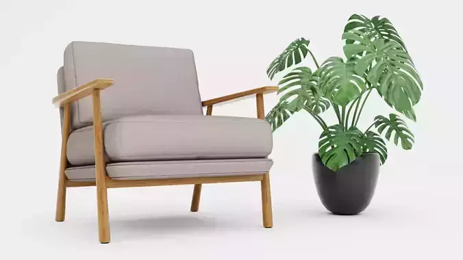 Armchair Furniture with Wood sides