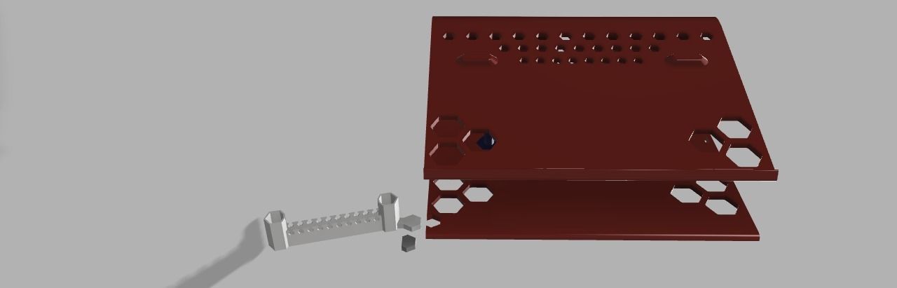 LapTop stand with phone and pencil holder 2 usb slots  Free 3D print model_3