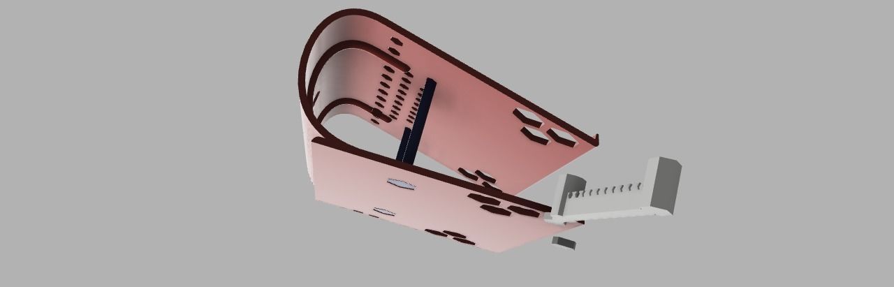 LapTop stand with phone and pencil holder 2 usb slots  Free 3D print model_8