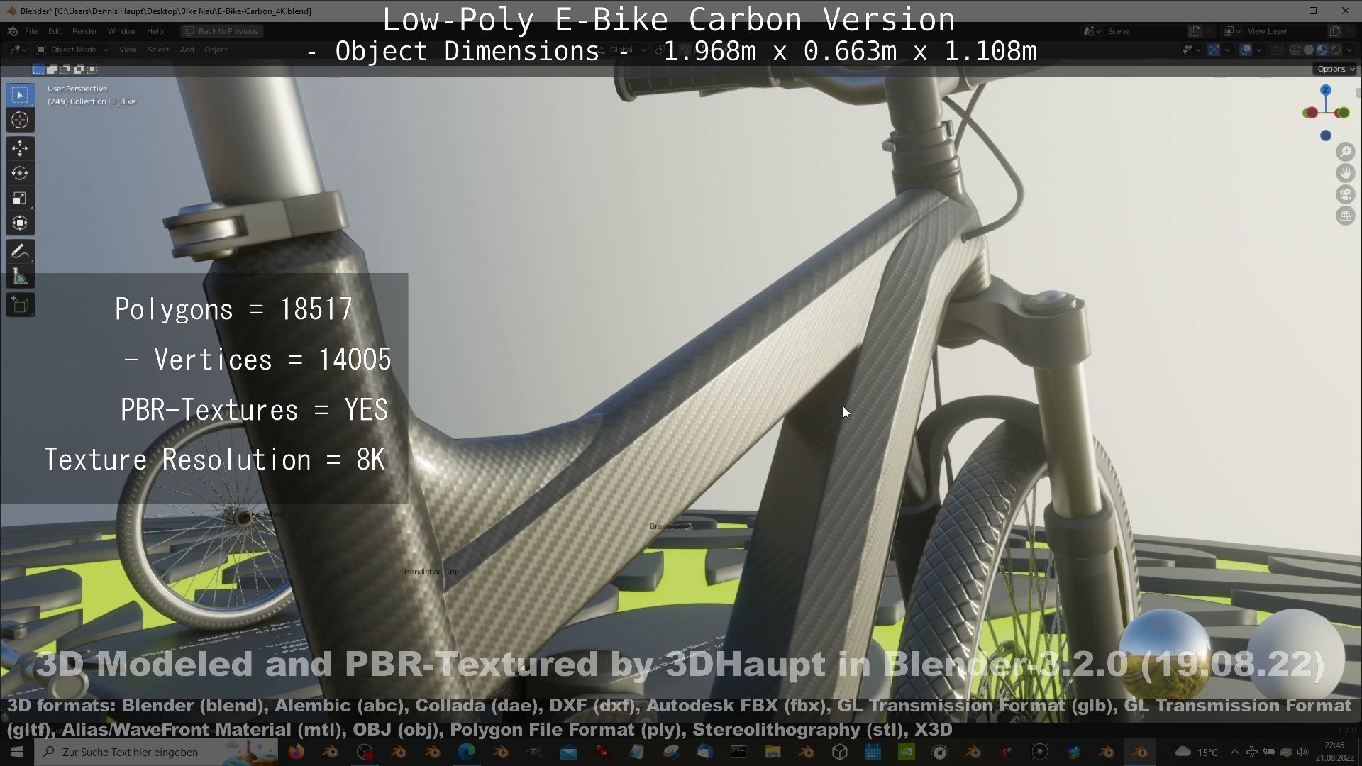 E-Bike Carbon Version Low-poly 3D model_87