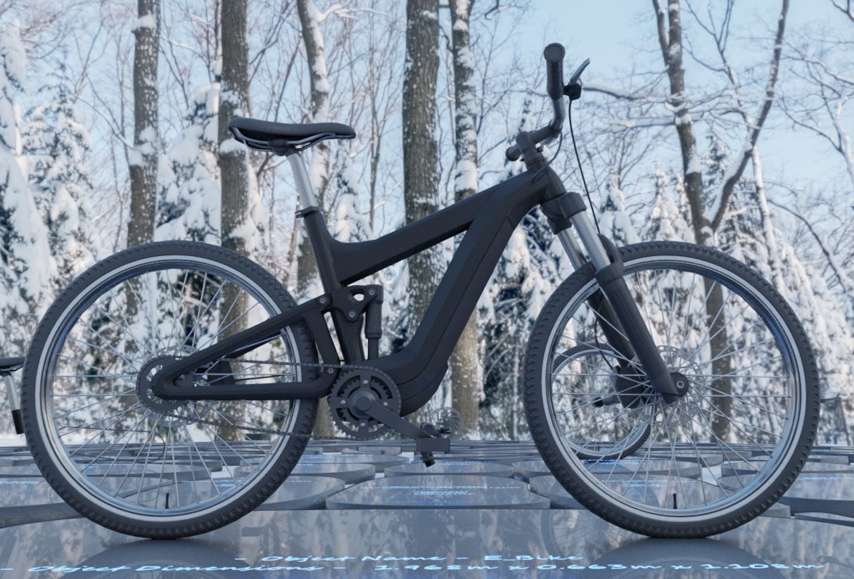 E-Bike Carbon Version Low-poly 3D model_12