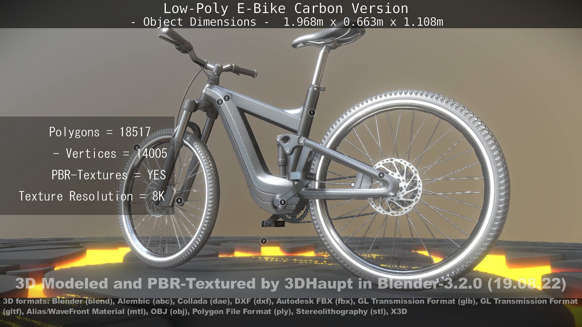 E-Bike Carbon Version Low-poly 3D model_96