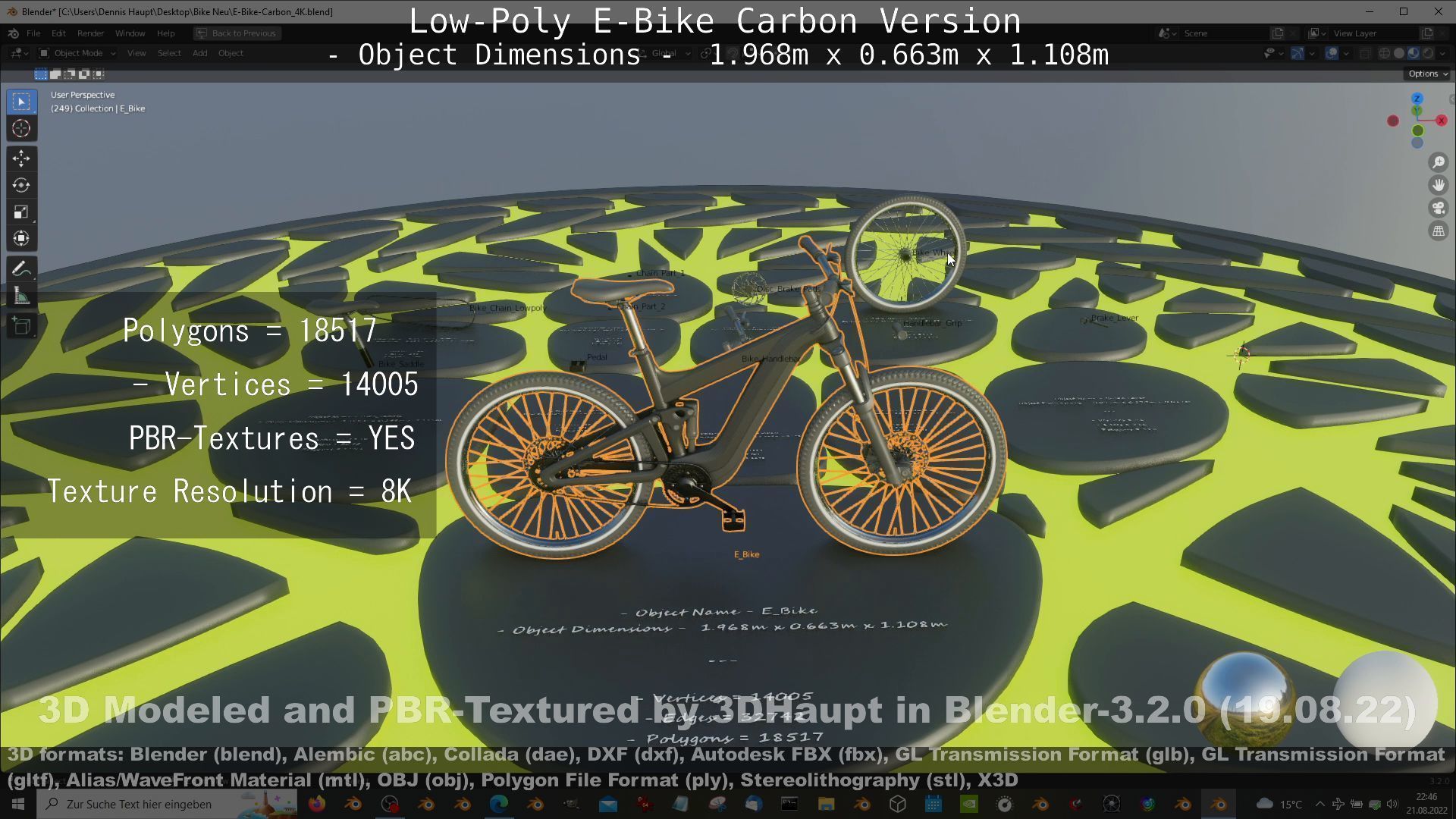 E-Bike Carbon Version Low-poly 3D model_101