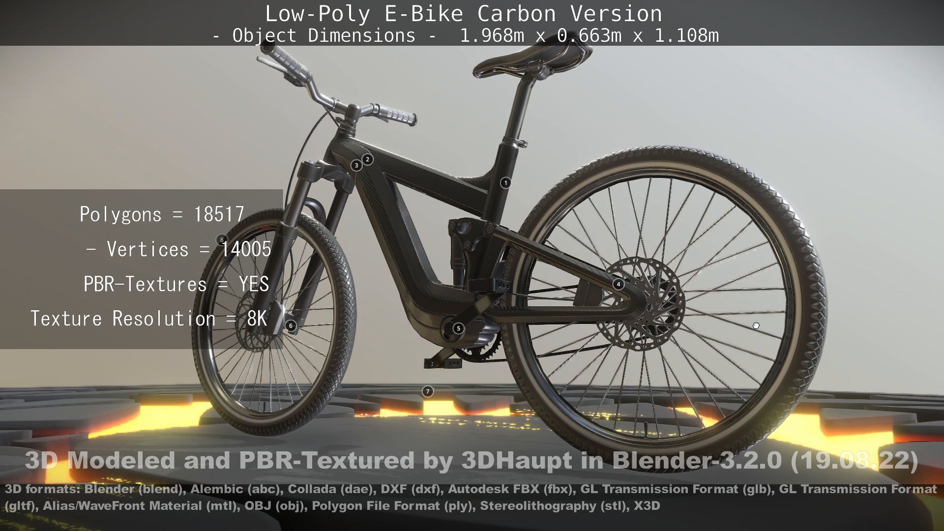 E-Bike Carbon Version Low-poly 3D model_75