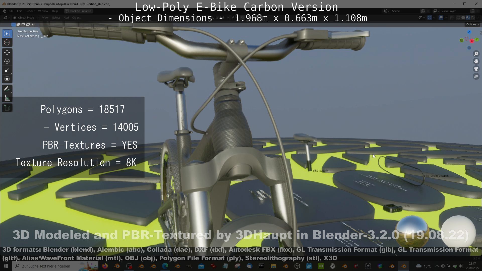 E-Bike Carbon Version Low-poly 3D model_84