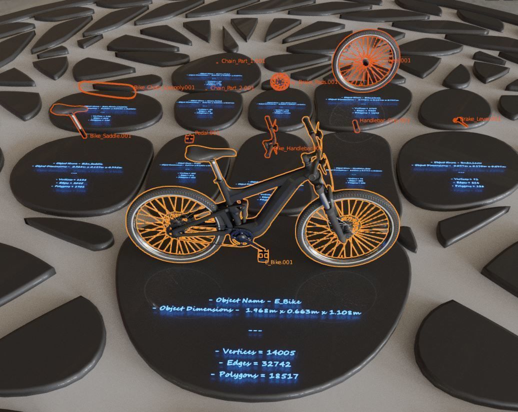 E-Bike Carbon Version Low-poly 3D model_6