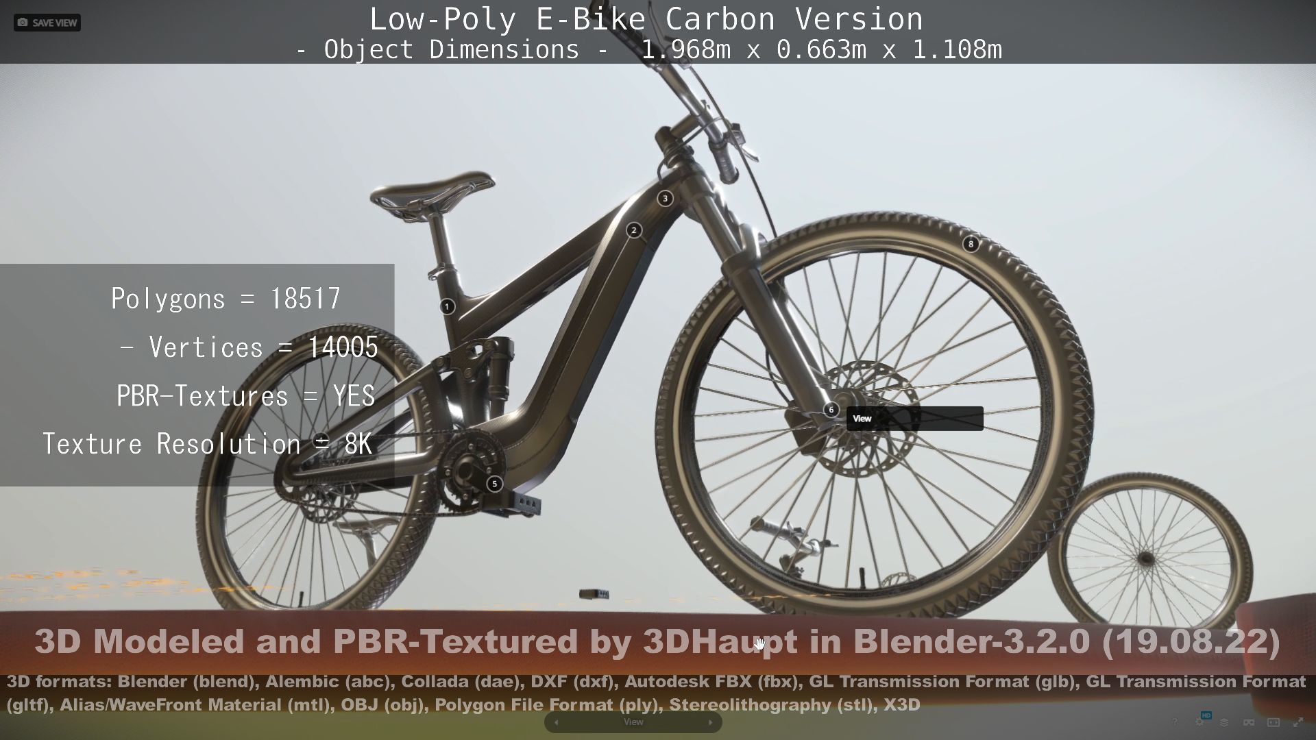 E-Bike Carbon Version Low-poly 3D model_77