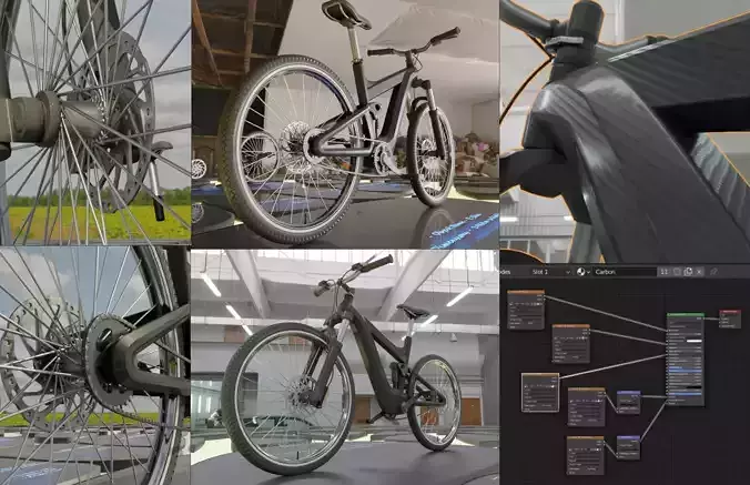 E-Bike Carbon Version Low-poly 3D model
