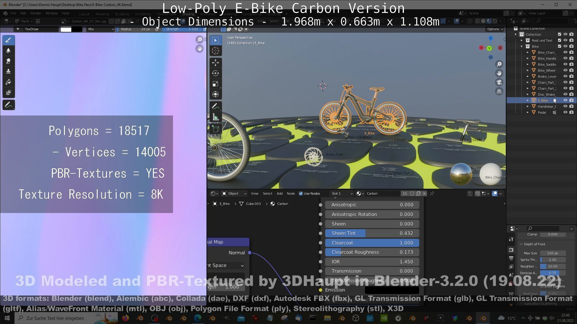 E-Bike Carbon Version Low-poly 3D model_57