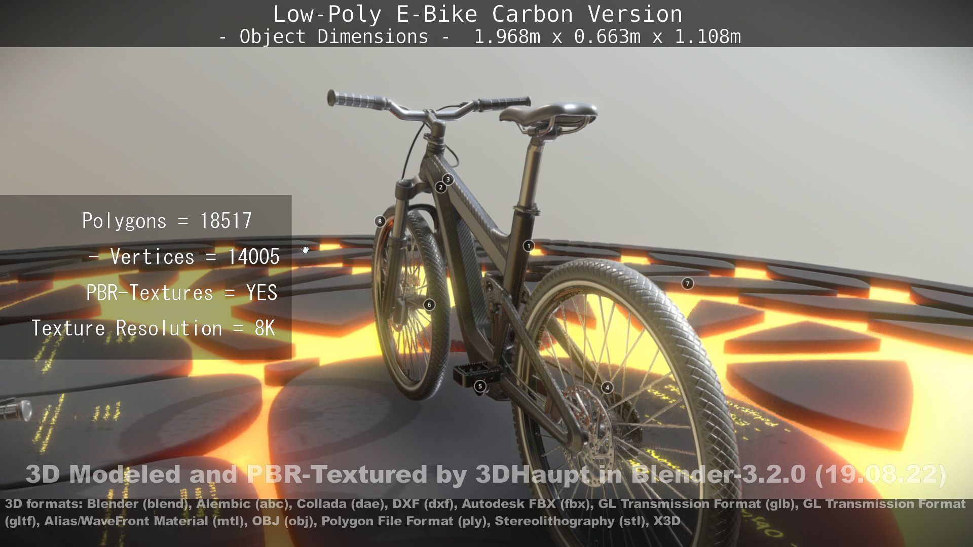 E-Bike Carbon Version Low-poly 3D model_60