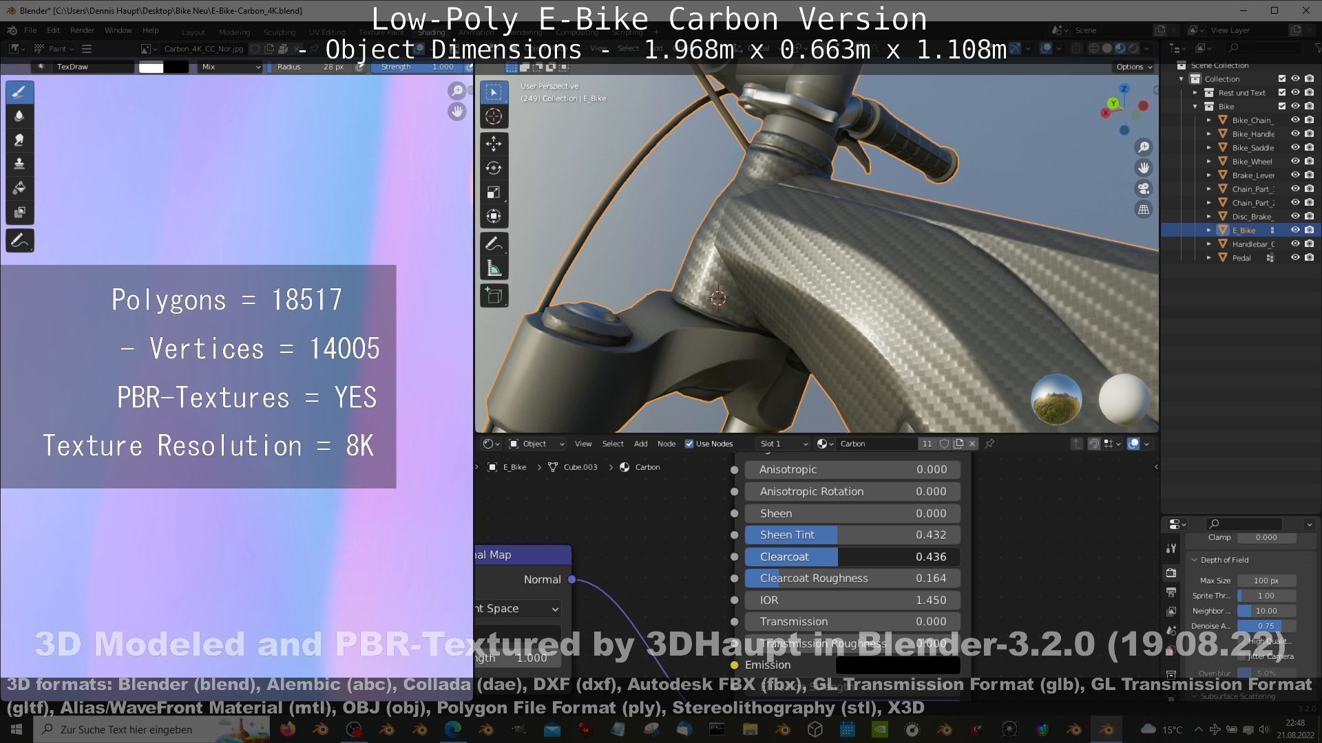 E-Bike Carbon Version Low-poly 3D model_53