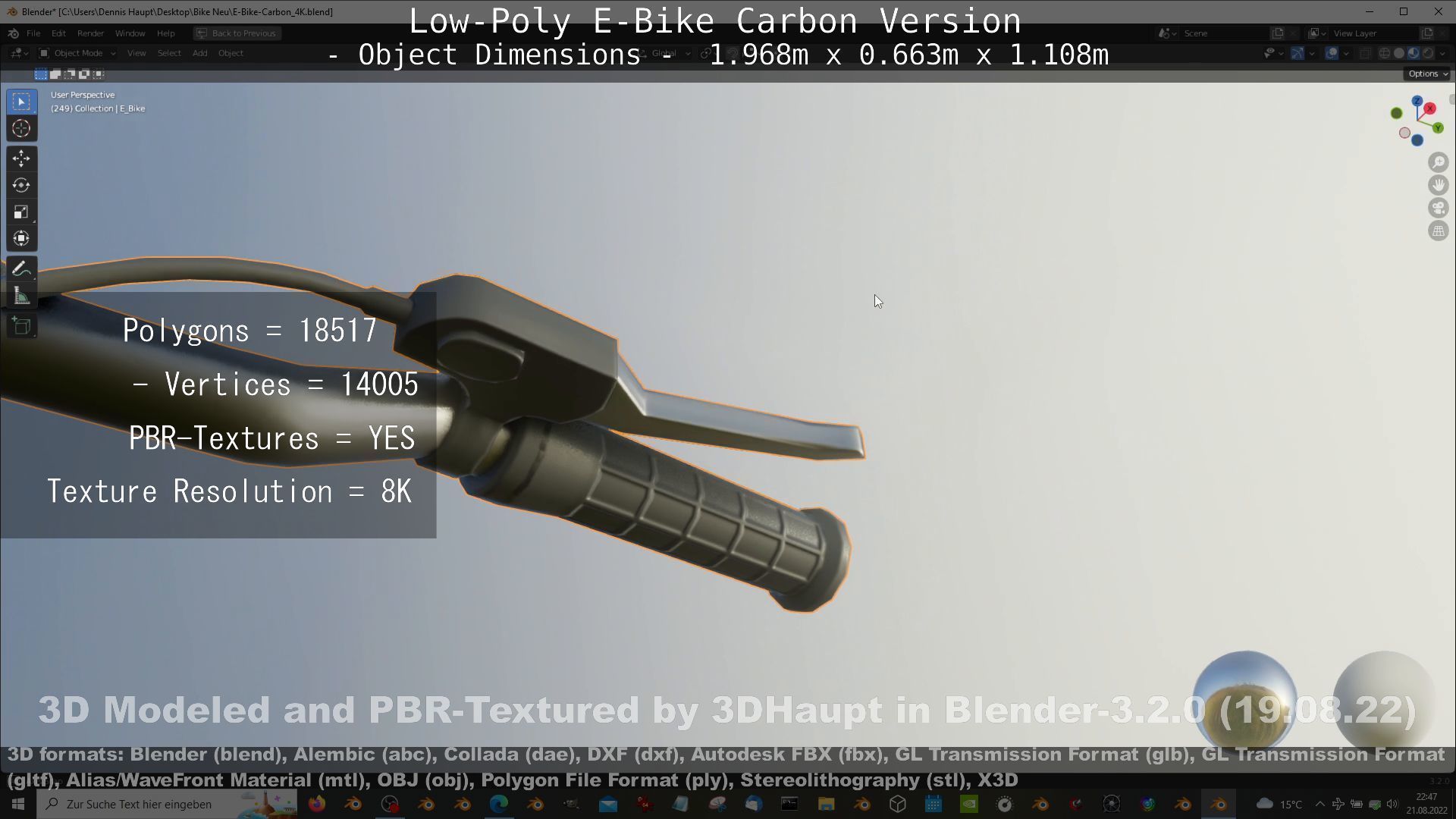 E-Bike Carbon Version Low-poly 3D model_51