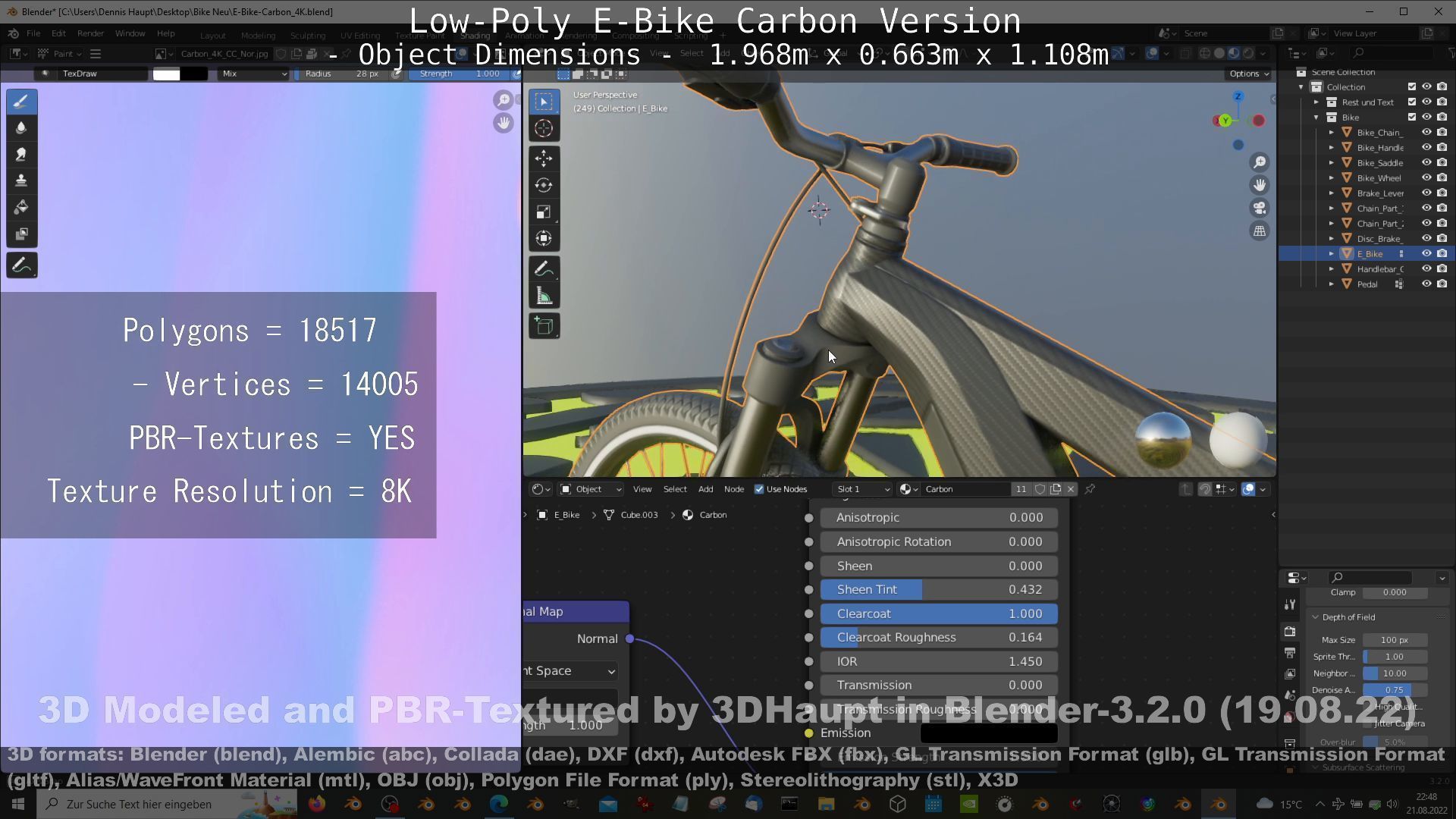 E-Bike Carbon Version Low-poly 3D model_54