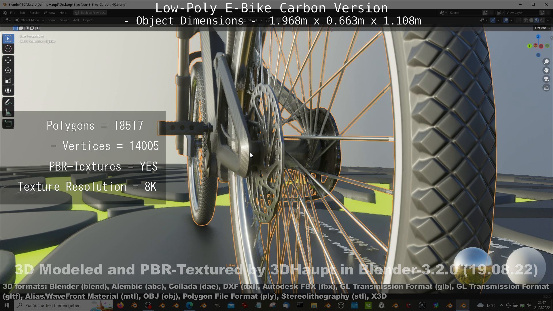 E-Bike Carbon Version Low-poly 3D model_50