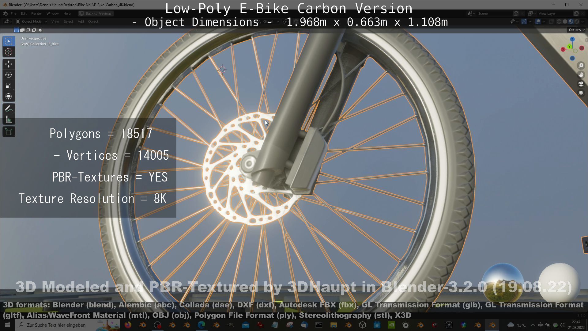 E-Bike Carbon Version Low-poly 3D model_136