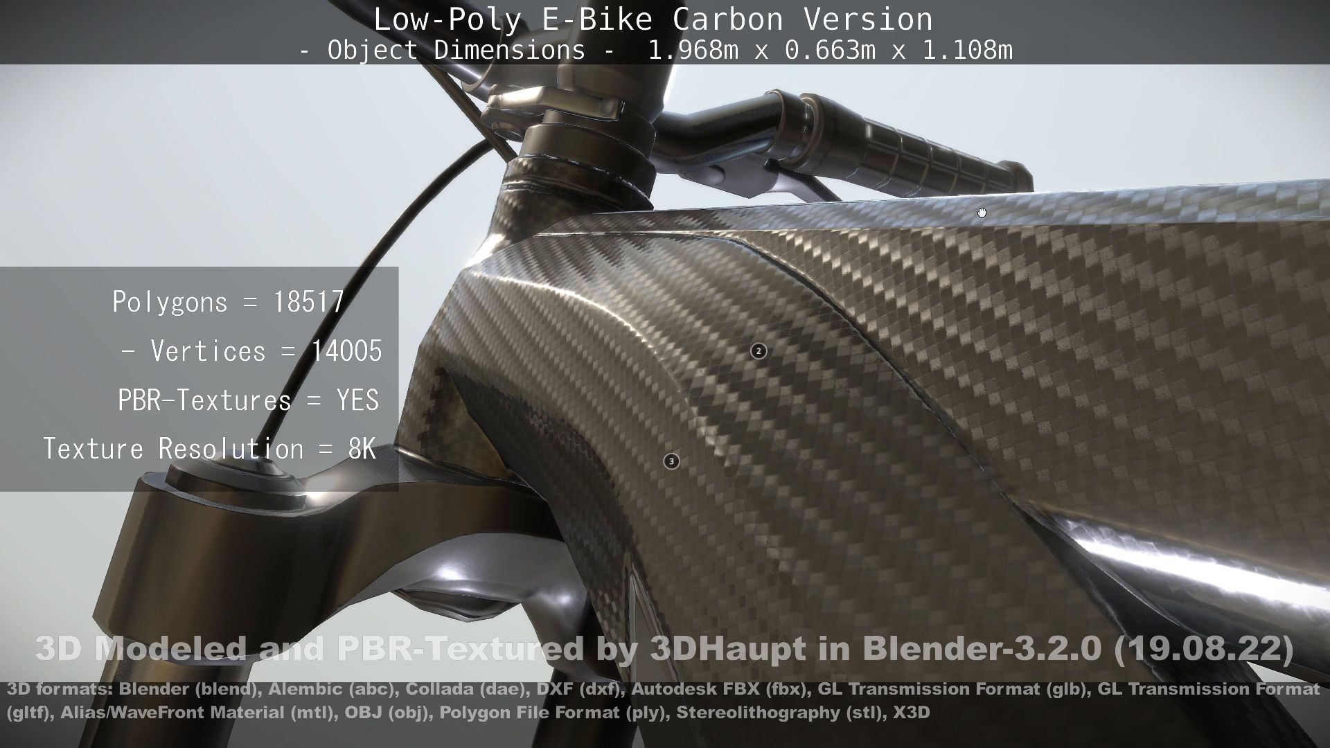 E-Bike Carbon Version Low-poly 3D model_71