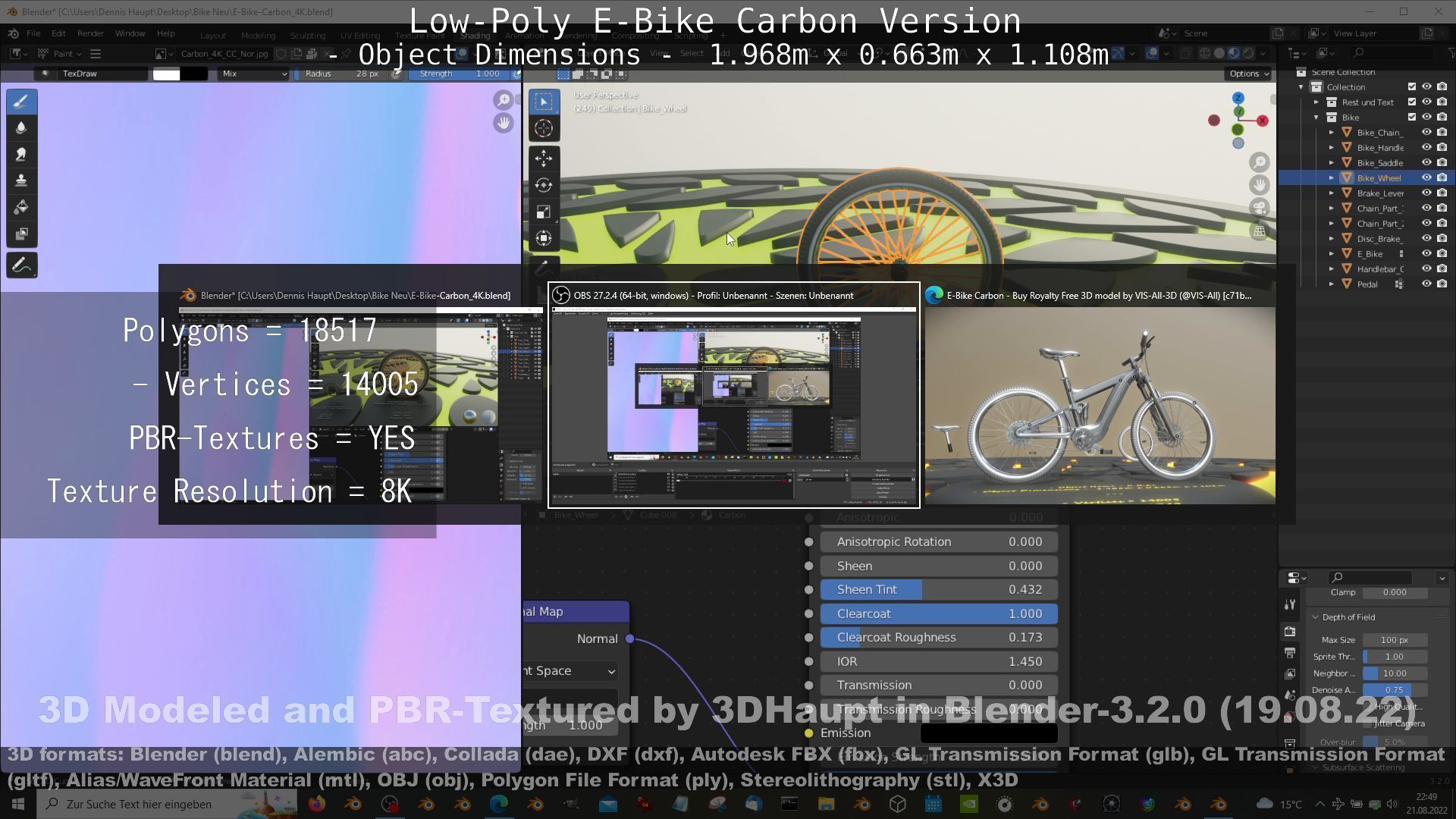 E-Bike Carbon Version Low-poly 3D model_62