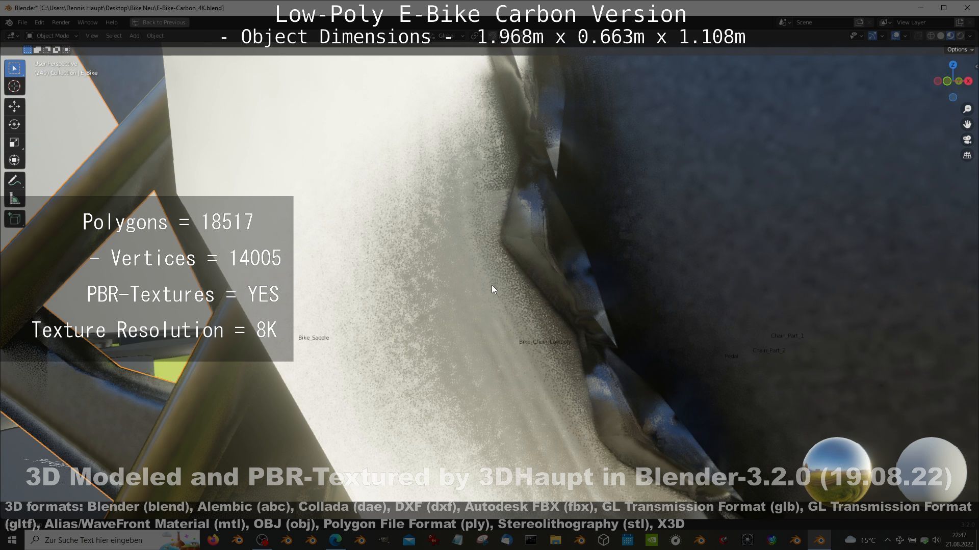 E-Bike Carbon Version Low-poly 3D model_131