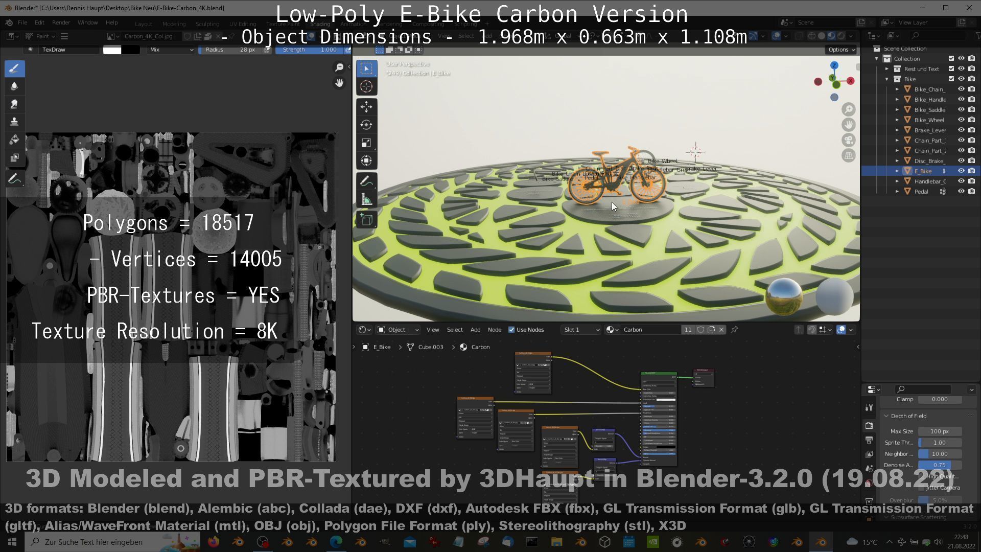 E-Bike Carbon Version Low-poly 3D model_89