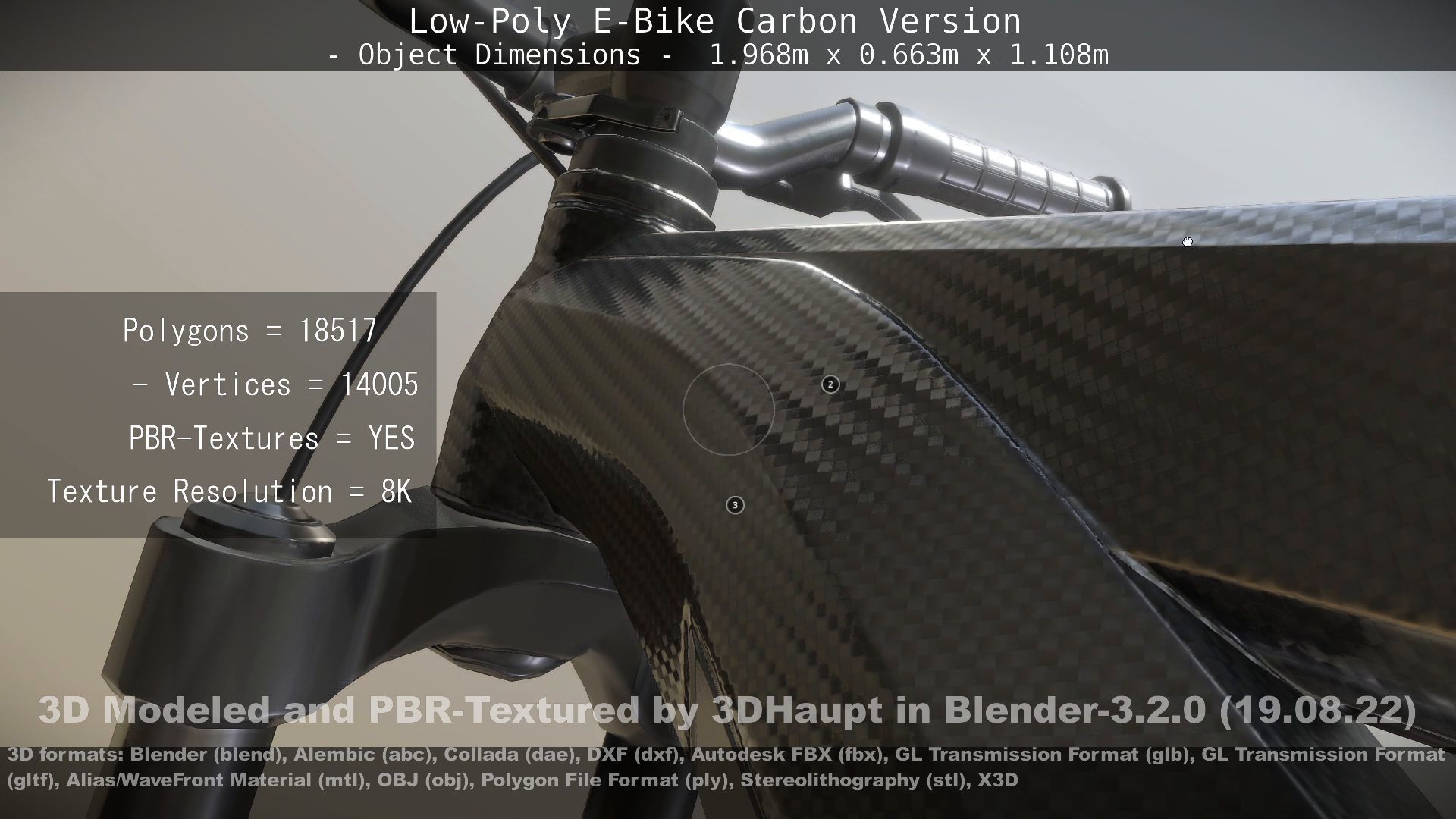 E-Bike Carbon Version Low-poly 3D model_66