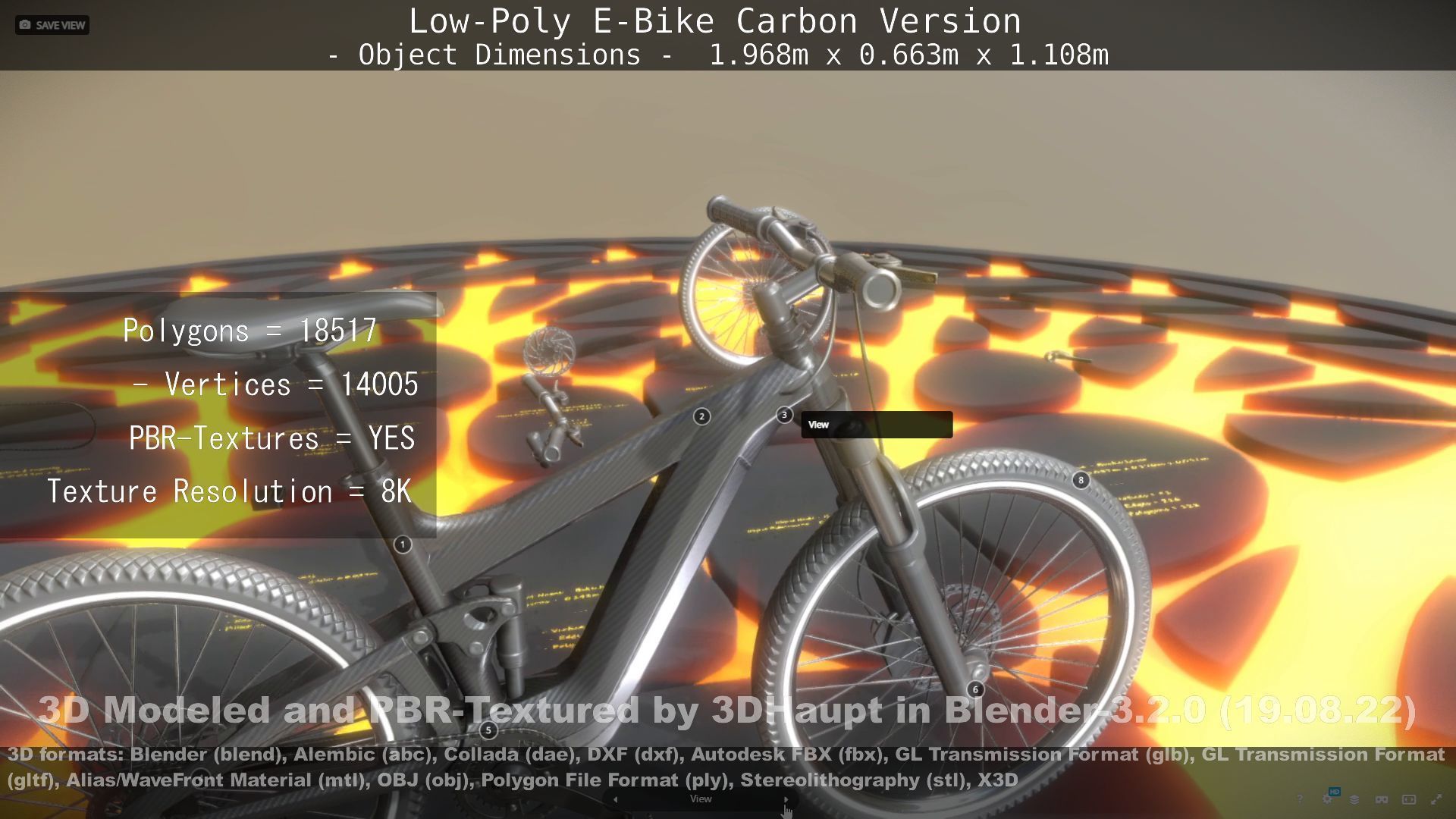 E-Bike Carbon Version Low-poly 3D model_147