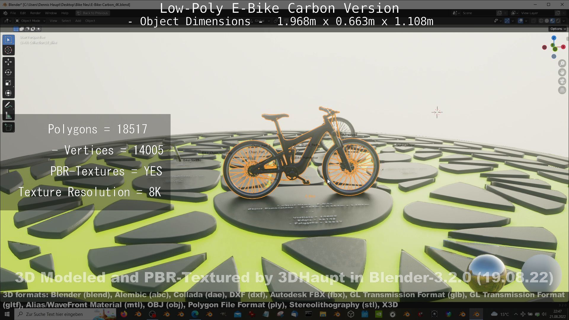E-Bike Carbon Version Low-poly 3D model_56