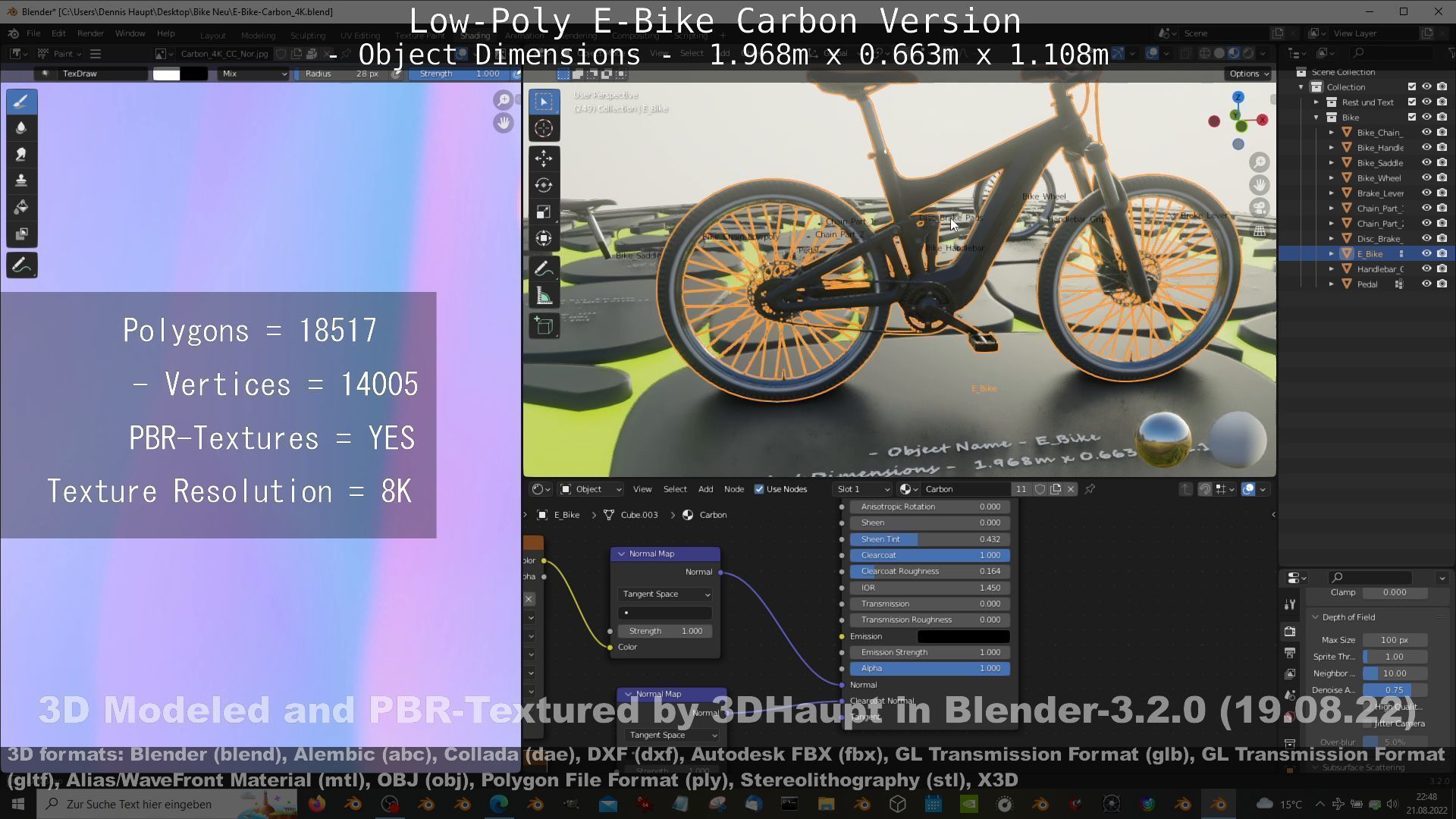 E-Bike Carbon Version Low-poly 3D model_67