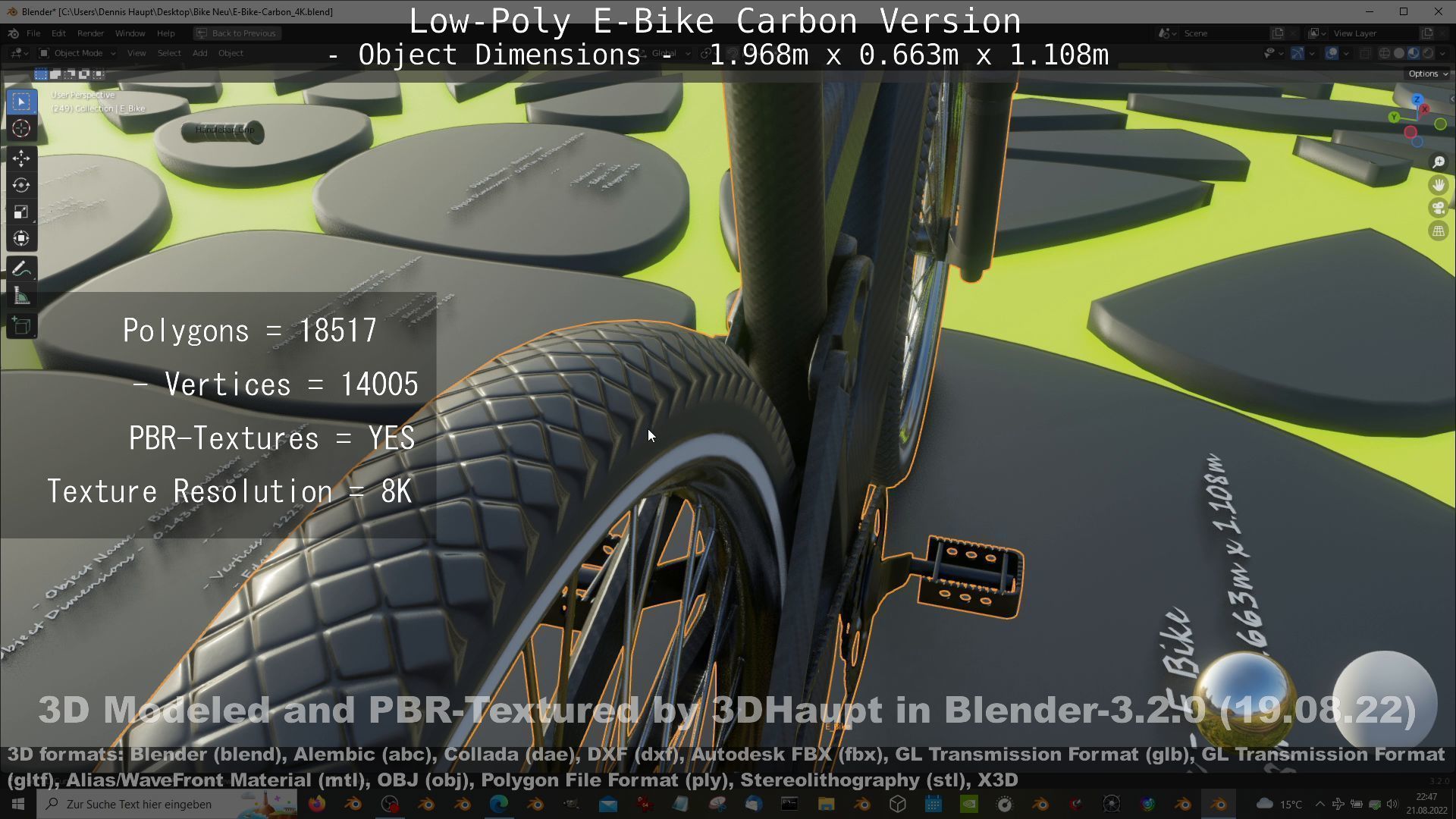 E-Bike Carbon Version Low-poly 3D model_39