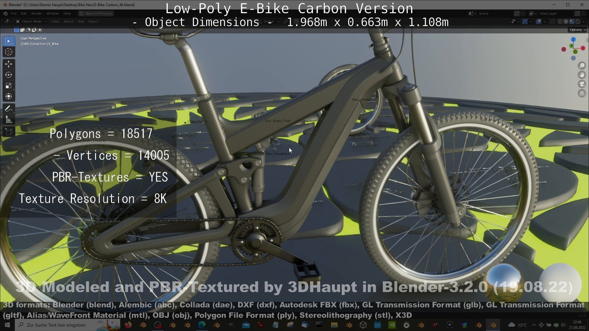 E-Bike Carbon Version Low-poly 3D model_151