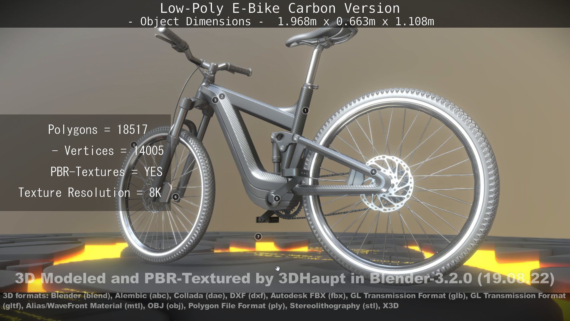E-Bike Carbon Version Low-poly 3D model_146